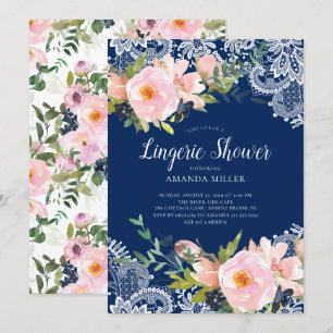 Invitation Roses et pivoines Blush Lace Bridal Lingerie Douch