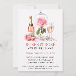 Invitation Roses et Rosé Élégant Jardin de Champag