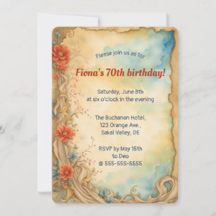 Invitation Roses et volutes de grimpantes modifiables