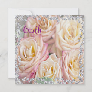 Invitation Roses Exquises & Diamants 65e Anniversaire