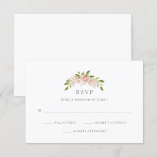 Invitation Roses généreux Elégant mariage rose floral RSVP