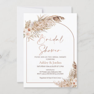 Invitation Roses Herbe des Pampas Arche Terracotta Boho Flora