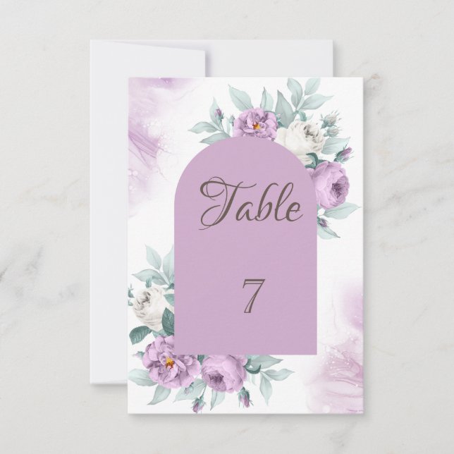 Invitation Roses Lilac aquarelle (Devant)