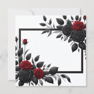 Invitation Roses noires et rouges