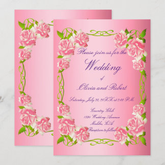 Invitation Roses romantiques vintages personnalisés