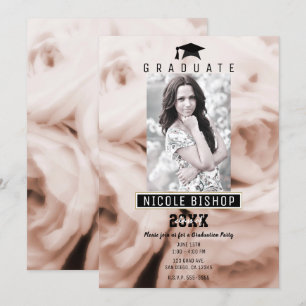 Invitation Roses roses décoration vintage pour diplômé fête d