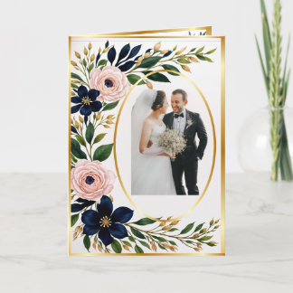 Invitation Roses roses douces et fleurs de marine audacieuses