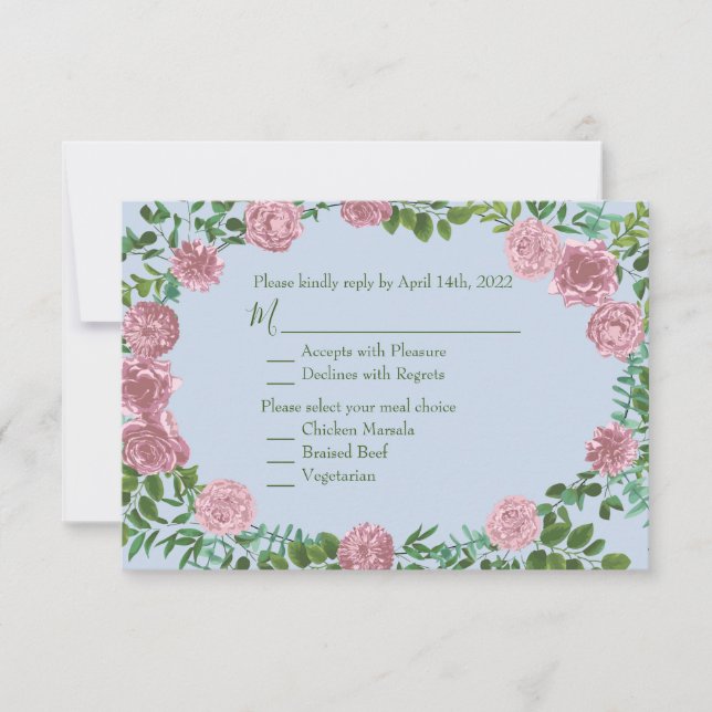 Invitation Roses roses Jardin Printemps Mariage (Devant)