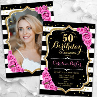 Roses roses noires blanches Photo 50e anniversaire