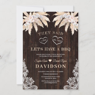 Invitation Roses roses Pampas Orchidée Blanche après barbecue