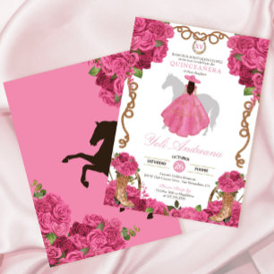 Invitation Roses roses rose Floral Ouest Charro Quinceañera
