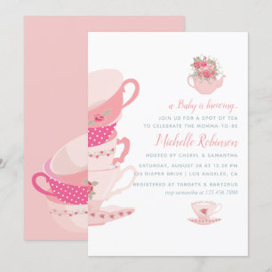 Invitation Roses roses rose Floral Tea Party Baby shower Invi