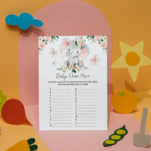 Invitation Roses roses roses Eléphant Nom de la race Baby sho