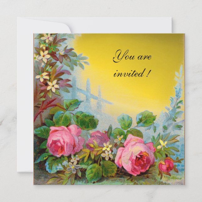 Invitation ROSES ROSES ROSES ET JASMINES JEU jaune foncé (Devant)