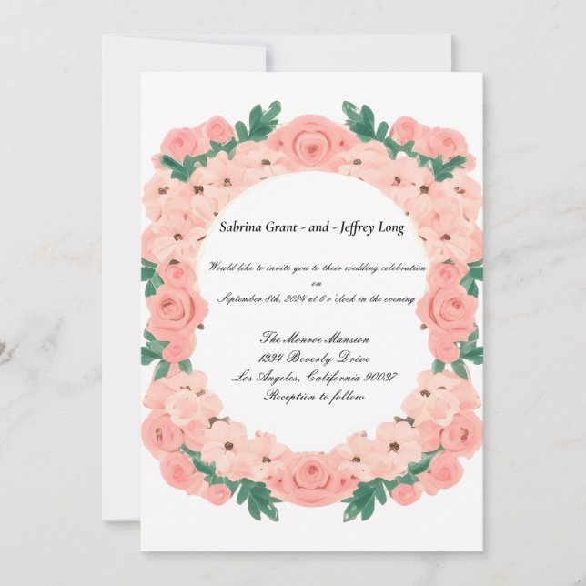 Invitation Roses roses roses florales (Devant)