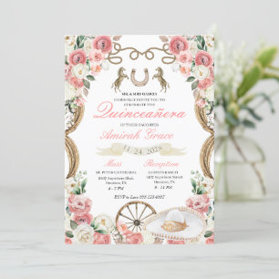 Invitation Roses roses roses occidentales Charro Cowgirl Quin