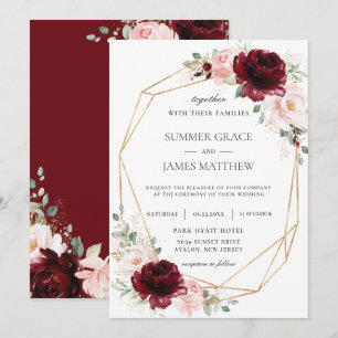 Invitation Roses roses roses roses bleues de Bourgogne Floral