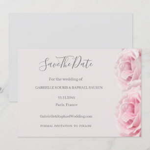 Invitation Roses Roses Roses Roses Gris Floral Enregistrer Le