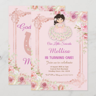 Invitation Roses Roses Roses Roses Rose Mexicaine Fête Fille 