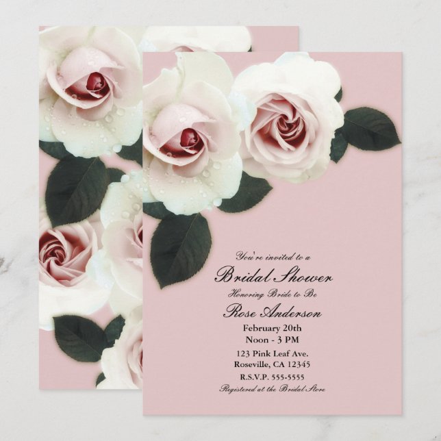 Invitation Roses Roses Roses Roses Roses Roses Roses Roses Do (Devant / Derrière)