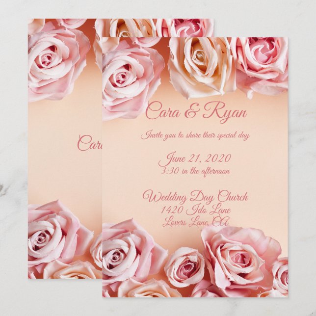 Invitation Roses Roses Roses Roses Roses Roses Roses Roses Ro (Devant / Derrière)