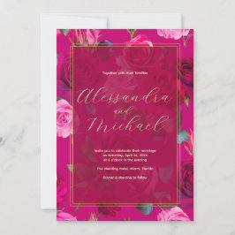 Invitation Roses roses roses sur Viva Magenta | MARIAGE