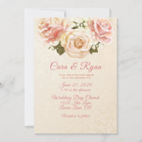 Roses roses tendres élégantes pour mariage invitat