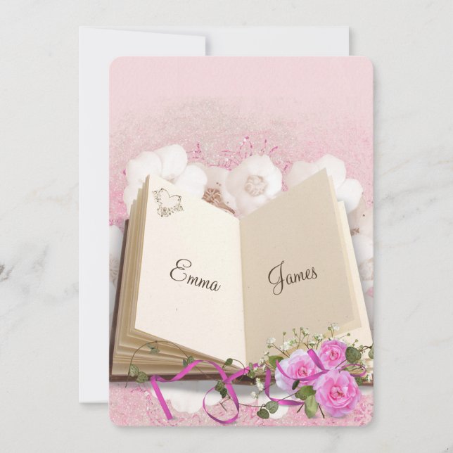 Invitation Roses roses Vow Renouvellement Livre Mariage (Devant)