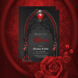 Invitation Roses rouges étonnantes et conception de la porte