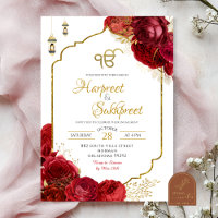 Roses Rouges Florales Ik Onkar Mariage Indien