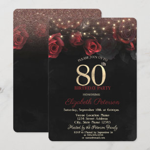 Invitation Roses Rouges, Guirlandes Lumineuses Étincelantes 8