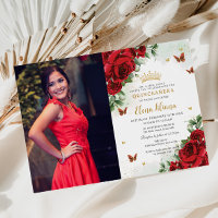 Roses rouges Papillons floraux Quinceañera Sweet 1