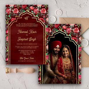 Invitation Roses Rouges Photo Anand Karaj Mariage Sikh