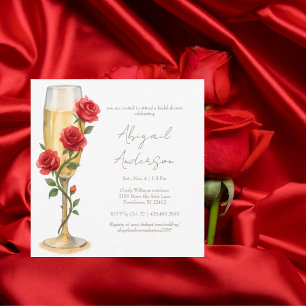 Invitation Roses rouges sur l'invitation de baby shower Champ