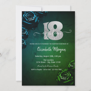 Invitation Roses Vertes Gothiques 18e Anniversaire 