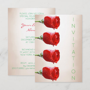 Invitation Roses Vip Formels Purple Green Ivory Pearly