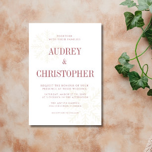 Invitation Rosewood et Or Guiet Flocon de Neige Mariage de No