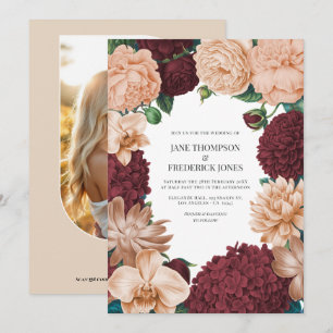 Invitation Rosewood, Terracotta Blush & Soie Abricot Mariage