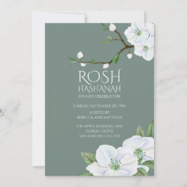 Invitation Rosh Hashanah White Apple Blossom