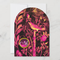 ROSSIGNOL AVEC MONOGRAMME DE ROSES, Rose Noir Jaun