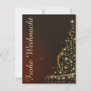 Invitation Rotes Weihnachtsmotiv mit goldenem Weihnachtsbaum