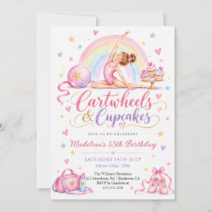 Invitation Roue libre & Gâteaux d'anniversaire de Gymnastique