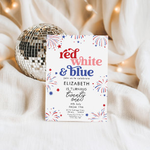 Invitation Rouge Blanc & Bleu 21e Anniversaire