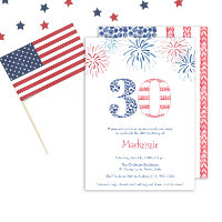 Rouge Blanc Bleu Feu d'artifice BQ 30e fête d'anni