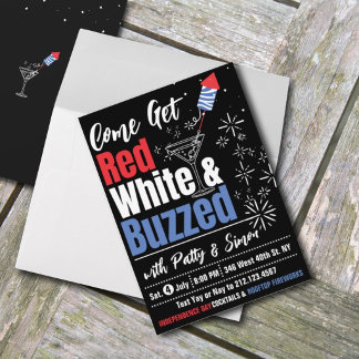 Invitation Rouge, Blanc & Défoncé – Soirée du 4 juillet pour