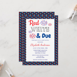 Invitation Rouge, blanc et Baby shower dû