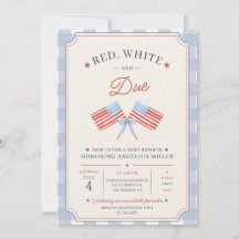 Rouge Blanc et Bébé à Venir Baby Shower Patriotiqu