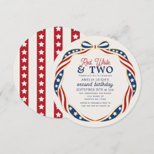 Invitation Rouge Blanc et Deux 2ème Anniversaire du 4 Juillet