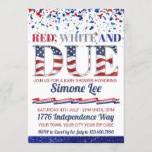 Rouge Blanc Et Dû Juillet 4 Baby shower