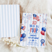Rouge Blanc et Quatre 4 Juillet Anniversaire